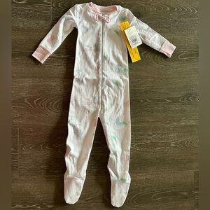 The Beaufort Bonnet Company Pink and White Footie Pajama Baby Girl NWT